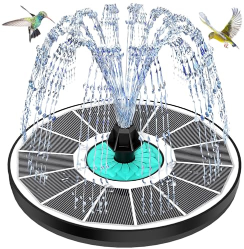 Solar Fountain, SZMP Glass Bird Bath Fountains 3.5W, Solar Powered Water Fountain with 7 Nozzle & 4 Fixer, Solar Fountain Pump for Bird Bath, Pool, Garden, Outdoor (White)