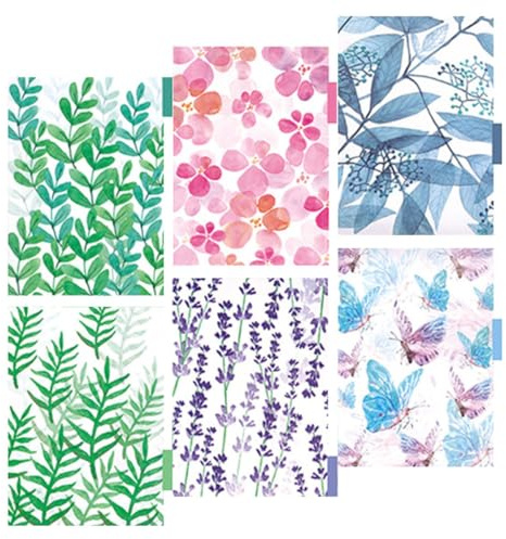 Milisten Intercalaires en Plastique pour Classeur à Anneaux, 6 Feuilles Onglets, Séparateurs de Pages pour Cahier Classeur, Utilisation en Bureau et École