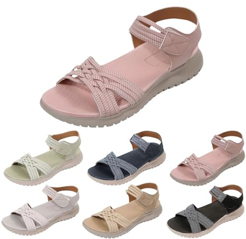 Ortopediska damsandaler, sommar, med mjuk fotbädd, kilsandaler, eleganta sommarskor, fiskmunssandaler, andas, damsandaler, sommar, bekväma strandskor för mors dag