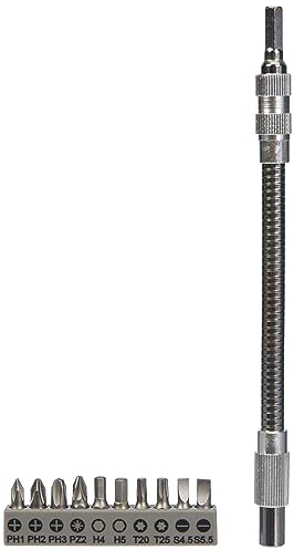 BOSCH Bit Set 11-teilig mit flexibler Verlängerung aus Metall 200 mm