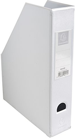 Exacompta- Réf. 90157E - Lot de 10 porte-revues en carton extra rigide recouvert de plastique, livrés à plat - Dos de 7 cm - Dimensions 23 x 31 cm - pour documents au format A4 - Coloris blanc