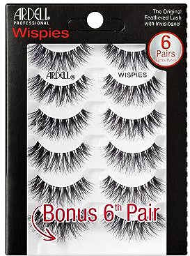 Ardell Multipack Wispies False Eyelashes, Medium Volume, Long Length, Vegan Friendly, 6 Pairs (Pack of 1)