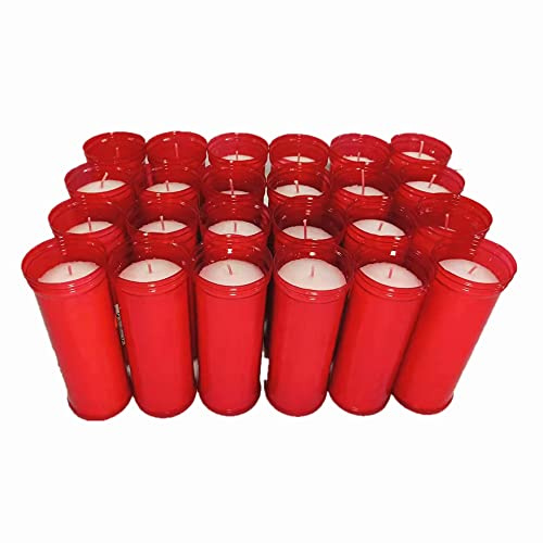 Velón Santo, Velón, Velas Litúrgicas. (16cm 24Undades, Rojo)