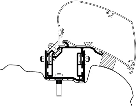 Thule Markisen-Adapter für VW Crafter 2017 / MAN TGE Omnistor 6300/6200 Camping Wohnwagen Wohnmobil