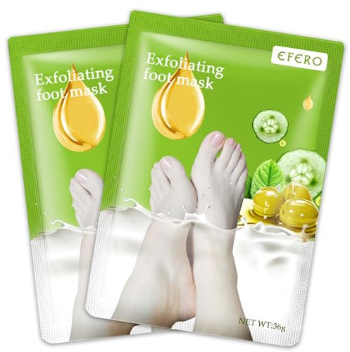 Colexy Maschera Dei Piedi, 2 Paia Maschera Piedi Esfoliante, Calzini Esfolianti Calli Rimuovi Pelle Morta, Idrata Maschera Piedi, Calzini Spa Piedi, Per Pelle Secca, Talloni Screpolati (Oliva/1)