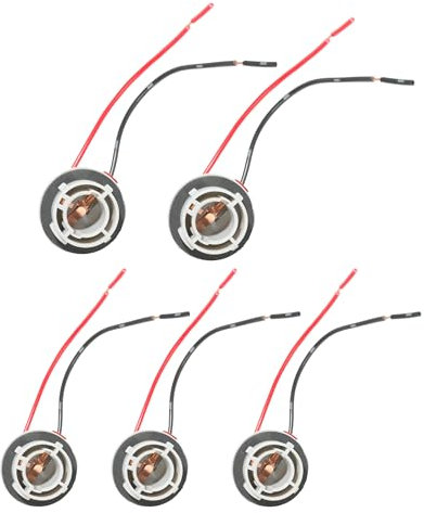 Flaconi 5PCS Connecteur de Support de Lampe voiture,1156 1157 LED Harnais de prise de lumière de clignotant,Ampoule De Frein Signal Lumière Prise,pour indicateur d'arrêt Feu de freinage arrière(2 Pin)