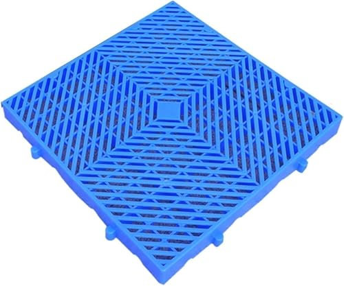 Vassoi portaoggetti in plastica leggera con divisori – Confezione da 4 pallet in rete resistente blu per magazzini e giardini interni – 50 x 50 x 5 cm, piattaforma di raccolta olio, resistente