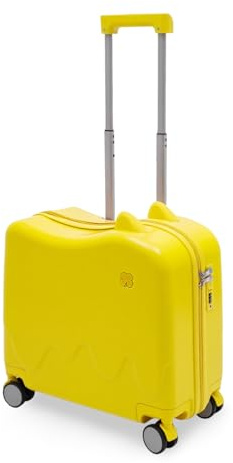 Charocean Maleta infantil para sentarse arriba, viaje para niños con barra de tracción y cerradura de contraseña, ruedas para niños de 3 a 6 años, 37 l, amarillo, moderno