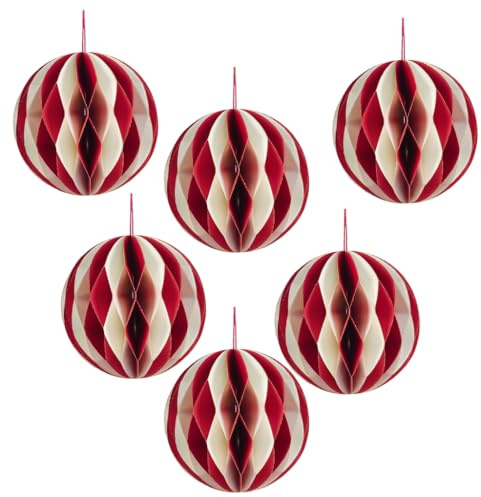 Sfera di carta colorata a nido d'ape per la decorazione della casa di celebrazione di Natale 6Pcs