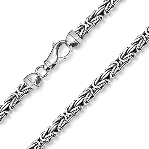 MATERIA by Matthias Wagner Chaîne royale pour homme en argent 925, 5 mm, quadruple diamantage et rhodiée, disponible en différentes longueurs #K35