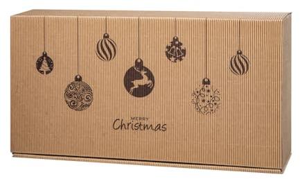 Weihnachtliche Verpackung mit Motiv - Amsterdam Ornaments Flaschenschachtel für 2 Flaschen, 10 Stk, 360 x 185 x 90 mm