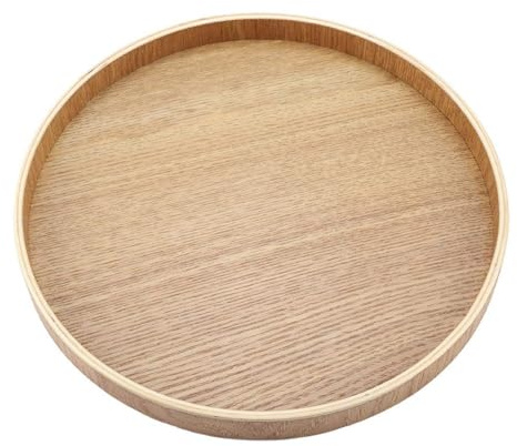 Bandeja de madera para servir, placa redonda para queso, juego de té, frutas, caramelos, comida, decoración del hogar(30cm)