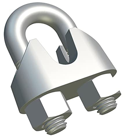 M8 Seilklemme Drahtseilklemme Bugeform Stahl Drahtseilclip Stahlseilklemmgriff U-Bolzen-Sattel Verzinkte Befestigung aus legiertem Stahl für Rigging- und Spannseile Drähte 8mm DIN741 (18 Stück)