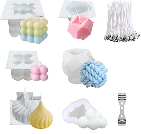 Kerzen Silikonform 3D DIY Kerzenform Silikon Kerzen Selber Machen Set Kerzenformen zum Gießen Kerzen Formen Silikon Form Bubble Kerze Kerzen Kerzenform Kit Kerzengießformen als Heimdekorationen