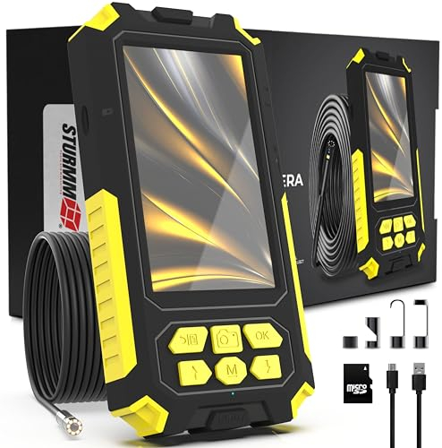 Industrielles Endoskop mit Doppelkamera, 10 Meter Kabel und 4,5-Zoll-IPS-Display.