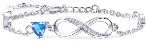 Weihnachtsgeschenke Armband Damen Infinity Armband Silber 925 Damen Zirkonia Herzen Armband Verstellbares Valentinstag Geburtstag Jahrestag Weihnachten Geschenke Frauen Freundin Zum Mama Schmuck Damen