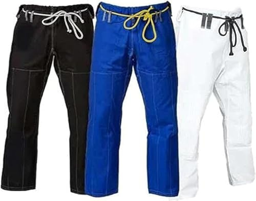 Basic BJJ GI Pants - Durable and Comfortable Brazilian Jiu-Jitsu Gi Pants- Designed by Experts, Available in White, Black & Blue