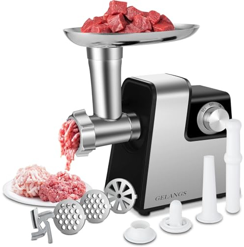 Electric Meat Grinder，350W(2800W Max) Sausage Stuffer Maker with Sausage Stuffer Tubes & Kubbe Kit，Food Grinder with Blade & 3 Plates For Home Kitchen Use