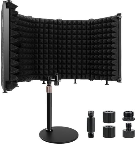 Rigyc mikrofon isoleringssköld med bord mikrofonstativ och popfilter mikrofon ljudisolering