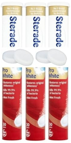 Denture Cleaning Tablets 30s - Bulk Bundle Daily Denture Cleaning Tablets (Pro White (Pack of 3 Total 90 Tablets))