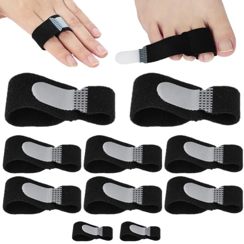 BUTBU - Bandas de mantenimiento de dedos para dedos rotos, reutilizables para heridas deportivas y dedos deformados, alineación de gordo para hombre o mujer