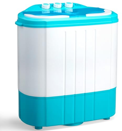 Winado Lavadora portátil de 10 libras, mini lavadora compacta y secadora, lavadora pequeña de doble tina con ciclo de centrifugado para habitaciones universitarias, apartamentos, dormitorios