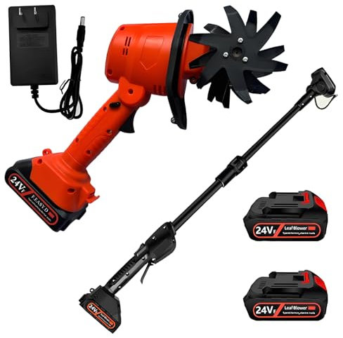 Motobineuse sans Fil 24V Motoculteur éLectrique avec 2 Batteries de 1500 Mah et PoignéE Amovible Motoculteur Batterie Largeur de Travail 10 Cm Profondeur 10 Cm pour Jardinage et Cultivate