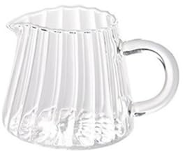 SDA287MZ Salsiera Brocca for Latte e caffè a Righe da 150 ml con Manico, Trasparente, salsiera Bricco Latte