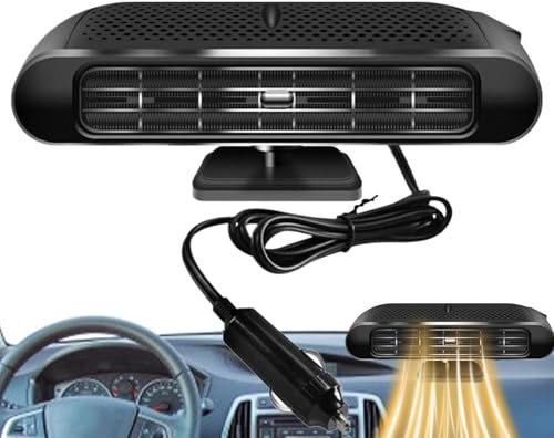 Portable Car Heater,12V/24V Windscreen Defogger Defroster | Electric Fan Rechargeable for Truck SUV Auto Sedans Windscreen Dashboard Indoor Room Winter Road Trip Camping