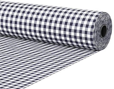 Telas por metro cuadro vichy algodón costura patchwork 1M x ancho 280 cm, color azul