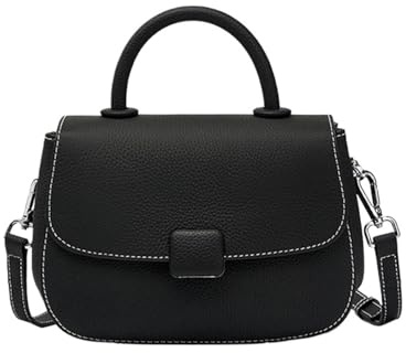 Genérico Pequeños bolsos de hombro cuero la silla montar, compatibles con los manija superior monederos Crossbody las mujeres(Black)