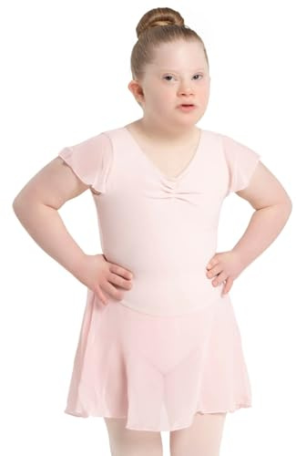 Capezio Dam 11305c Keps Ärm Fladderärm Klänning Rosa M