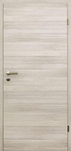 HORI® Zimmertür CPL Lärche hell quer strukturierte Röhrenspan Rundkante | Innentüre, Türblatt, passende für alle Standard Zargen mit DIN Größe I 1985 x 610 mm I DIN Rechts