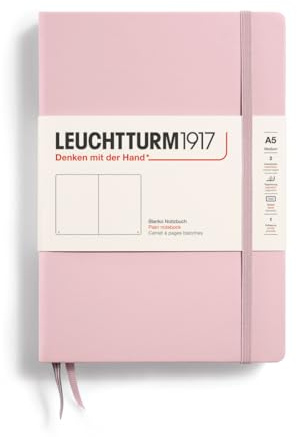 LEUCHTTURM1917 361577 Libreta Medium (A5) 145 x 210 mm, Tapa Dura, 251 páginas numeradas, Powder, Lisa