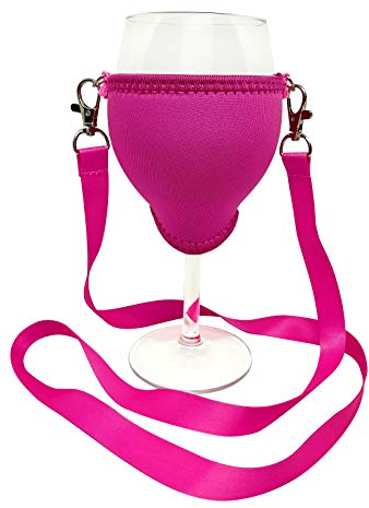 Eff Em Concept WineHolder Support pour verre à vin avec dragonne pour le cou Rose 1 pièce