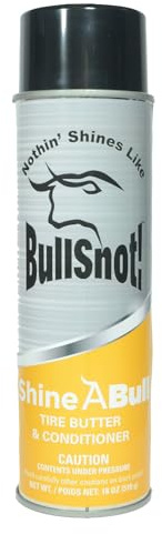 BullSnot! ShineABull Instant Tire Butter & Trim Gloss Spray – Silicone-Free, UV Protection, Restores Shine & Moisture to Tires, Bumpers, Seals & More – Fast, Easy Application – Made in The USA