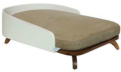 Luxury Dog House Milos – vit, trä | hundsovplats | elegant sovplats för lägenheten (Medium)