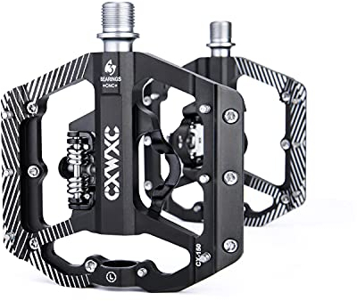 CXWXC Fahrrad Pedale - Zwei Seiten MTB Flatpedale mit 3 abgedichteten Lagern, 9/16 Zoll Aluminiumlegierung, Anti-Rutsch, breite Plattform, Klickpedale für MTB oder Rennrad - Leicht und langlebig