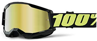 100% Desconocido STRATA 2 Radbrille, Schwarz/Grün, Gold verspiegelte Gläser