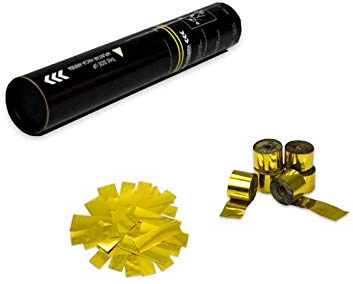 EUTOPICA Cañón Confeti + Serpentina Metalizado Manual 30 cm (Dorado) | 24/48H laborables | #DeLosBuenos