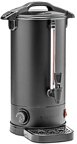 Forgast Cafetera Profesional | Capacidad 6 Litros | Indicador de Nivel | Cafetera Industrial | Elegante Color Negro Mate | Dimensiones 29x29x50,5 cm | Potencia 950 W