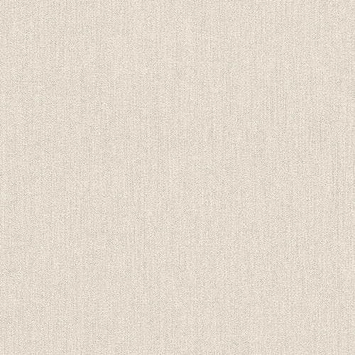 Rasch Papel pintado 200676 – Papel pintado blanco crema con aspecto de lino, aspecto de tela, estructura textil, 10,05 m x 0,53 m (largo x ancho)