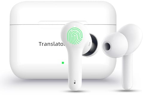 ANFIER M6 Übersetzer Earbuds Sprachübersetzer Gerät Aktualisierter Chip 144 Sprachen und Akzente 0,5s Schnelle Übersetzung Musik Telefonieren und Übersetzen (kein Offline-Paket)