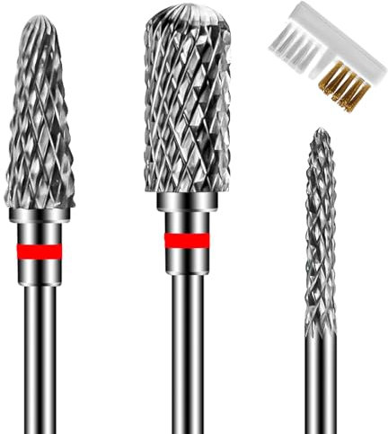 ANRUI 3 Pezzi Punte Fresa Unghie, 3/32 Pollici Punta Fresa Unghie Carburo di Tungsteno, Punta da Trapano per Unghie Manicure per Rimuovere Gel Acrilico Cuticola, per Uso Domestico Salone