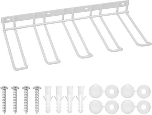 bayidun Werkzeugspeicher für Elektrowerkzeug Organizer, Garage Aufbewahrung Wandhalterung, Metall Werkzeugregal Organizer, 4 Schlitzen Bohrhalter Wandmontage für Garage Werkstatt Werkzeugraum (Weiß)