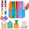 janeunique Webrahmen für Kinder, geschenke für mädchen, DIY Bastelset Mädchen ab 4 5 6 7 8-12 14 jahre, 18 x 18cm, 8 Farben Regenbogenfarben elastische Sei