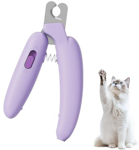 SNONESIY Katzen Krallenschneider Katzenkrallen Schneider Katzen Nagelknipser with Nail File and Splash-Proof Protection Device Professional Pet Claw Scissors für Kleine Hunde Welpen Katzen mit Datei
