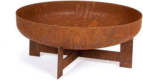 Braciere da Giardino Ø60x24 cm in Acciaio Efesto Ruggine CORTEN