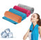 XcnPer Cooling Towels, 4 Pack Soft Breathable Cool Towels for Neck, Quick Dry Gym Towel, Ice Towels for Work Out Sports Travel, Orange/Light Blue/Rose Red/Light Grey