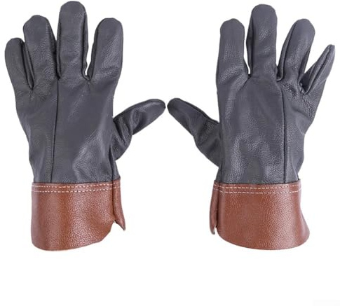 Paire de gants de soudage, résistants à la chaleur, gants de soudage pour protection barbecue, soudage électrique, gants épais et respirants